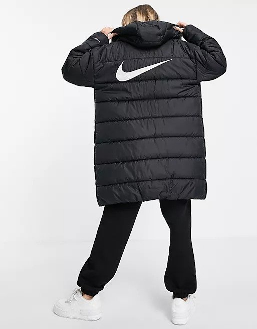 Eco-Down Repel synthetic-fill parka coat in black