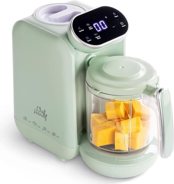 Baby Food Maker, 5 in 1 Baby Food Processor, Smart Control Multifunctional Steamer Grinder with Steam Pot, Auto Cooking & Grinding, Baby Food Warmer Mills Machine (green)