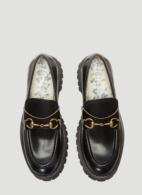 Chunky Lug Sole Loafers in Black