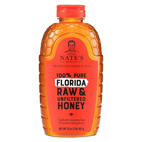 Florida Honey, 100% Pure, Raw & Unfiltered Honey, All Natural Sweetener, 32 Oz Squeeze Bottle,Orange