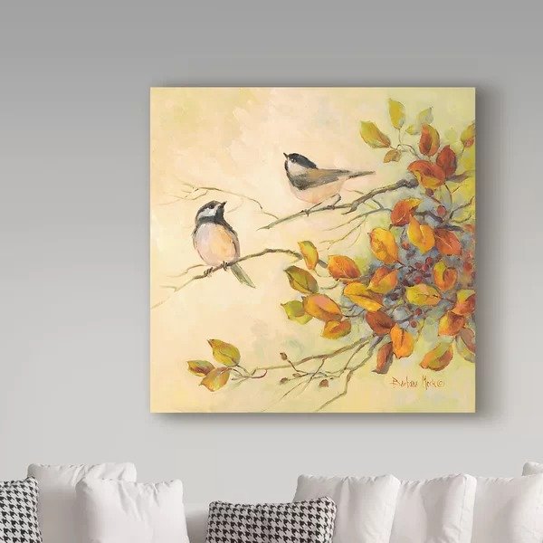 'Birds of Autumn' Acrylic Painting Print on Wrapped Canvas'Birds of Autumn' Acrylic Painting Print on Wrapped CanvasRatings & ReviewsQuestions & AnswersShipping & ReturnsMore to Explore