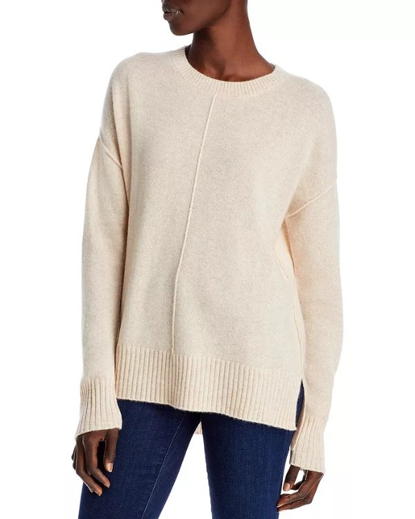 High/Low Cashmere Crewneck Sweater - 100% Exclusive