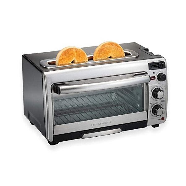 2-In-1 Countertop Oven And Long Slot Toaster, Stainless Steel, 60 Minute Timer And Automatic Shut Off (31156), Large