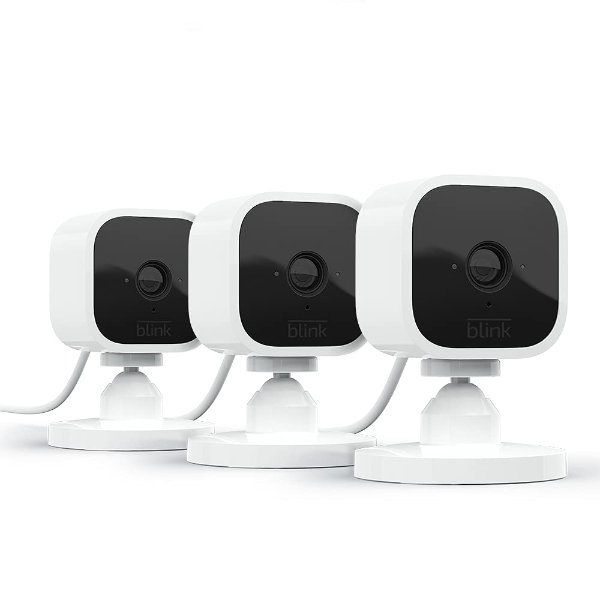 3-Pack Blink Mini 1080p HD Indoor Smart Security Camera w/ Alexa