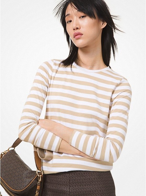 Striped Cotton Jersey Long-Sleeve T-Shirt