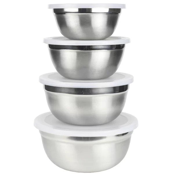 Chef Craft 8 Piece Stainless Steel Mixing Bowl Set