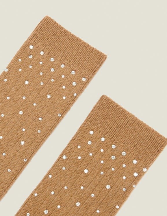Socks embellished with rhinestones