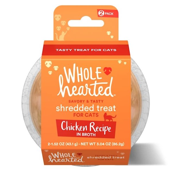 Grain Free Chicken Recipe Shredded Cat Treat, 1.52 oz., Count of 2 | Petco