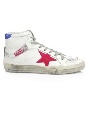 - Men's Leather Patch High-Top Sneakers