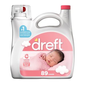 Dreft Stage 1 & 2: Hypoallergenic Liquid Baby Laundry Detergent (HE), Natural for Baby, Newborn, or Infant, 50 Ounce (32 loads), 2 Count
