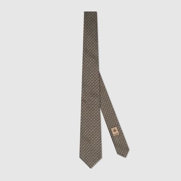 Interlocking G silk wool jacquard tie