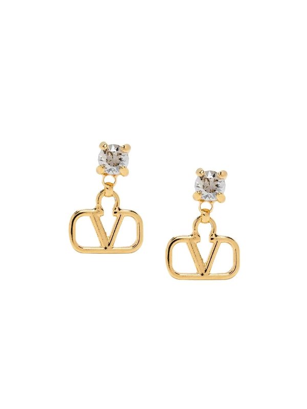 crystal-embellished VLOGO pendant earrings