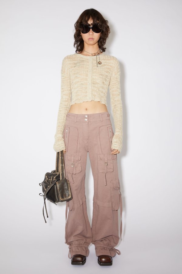 Low-Rise Wide-Leg Cargo Trousers