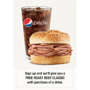 Roast Beef Classic with Purchase of a Drink @ Arby's 