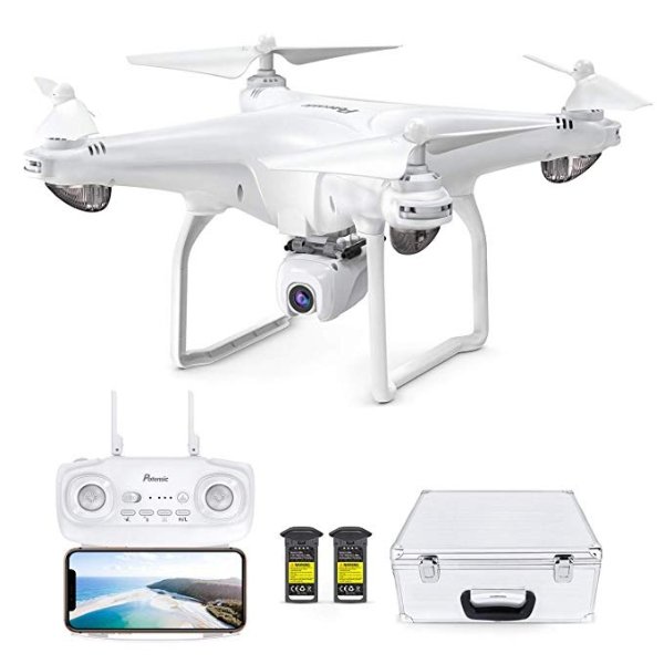 D58, FPV Drone with 1080P Camera, 5G WiFi HD Live Video, GPS Auto Return, RC Quadcopter for Adult, Portable Case, 2 Battery, Follow Me, Easy Selfie Beginner, Expert, White