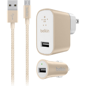 Belkin Home and Car USB Chargers with Micro-USB Cable