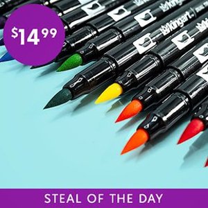 KINGART™ 48 Pc. Dual Tip Brush Pens