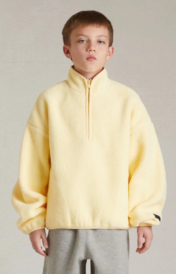 Essentials Garden Yellow Polar Fleece Half Zip Sweatshirt