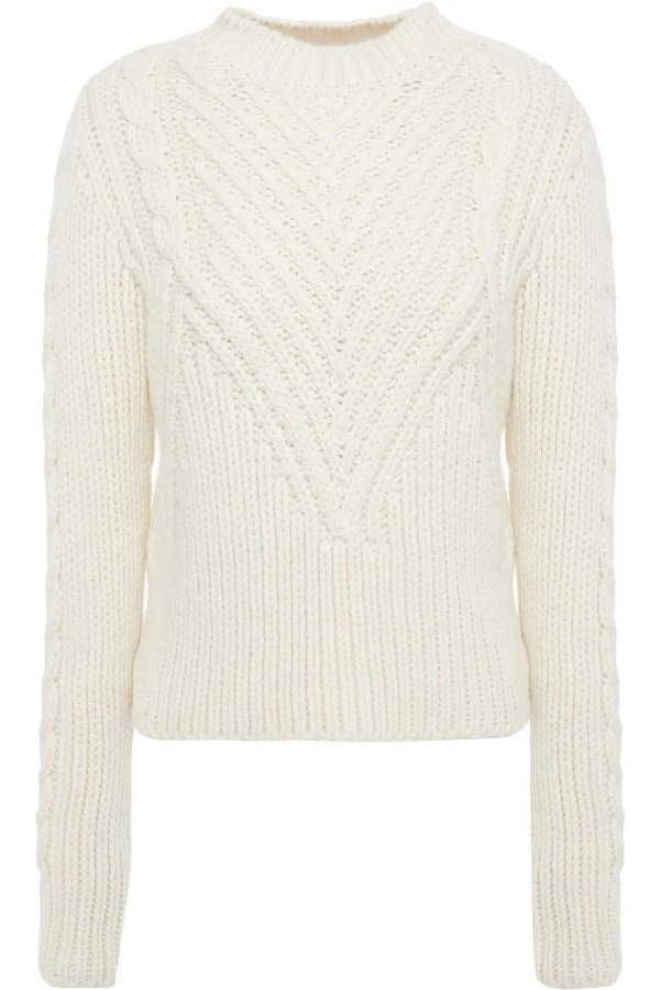 Zalina cable-knit wool-blend sweater