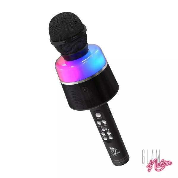 Pop Solo Bling Karaoke Microphone Black