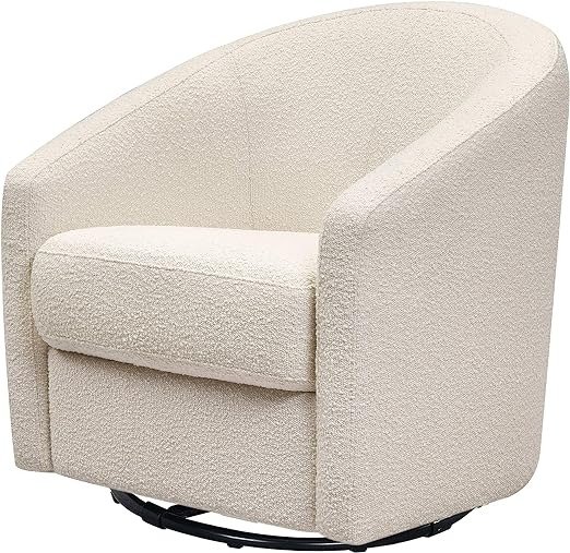 Madison Swivel Glider in Polyester Ivory Boucle, Greenguard Gold and CertiPUR-US Certified