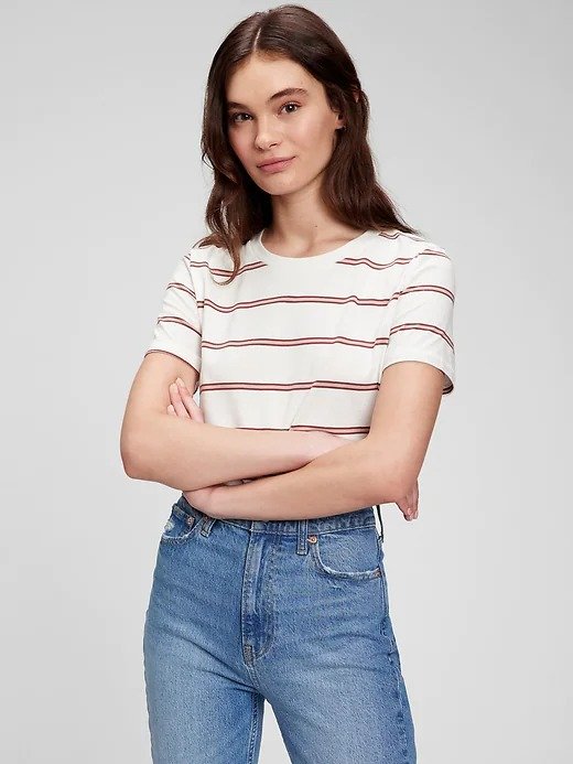 100% Organic Cotton Vintage Striped T-Shirt