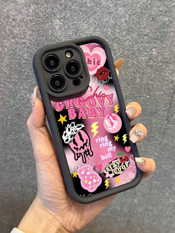 Brighten Up Your IPhone With A Cartoon Pattern Simple Thickened Anti-Fall Phone Case Compatible With Iphone