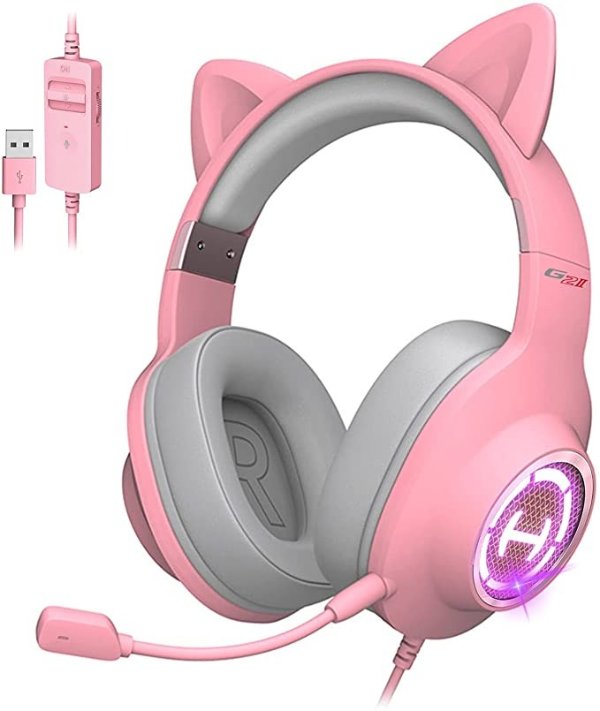 HECATE G2 II 粉红猫耳 电竞耳机