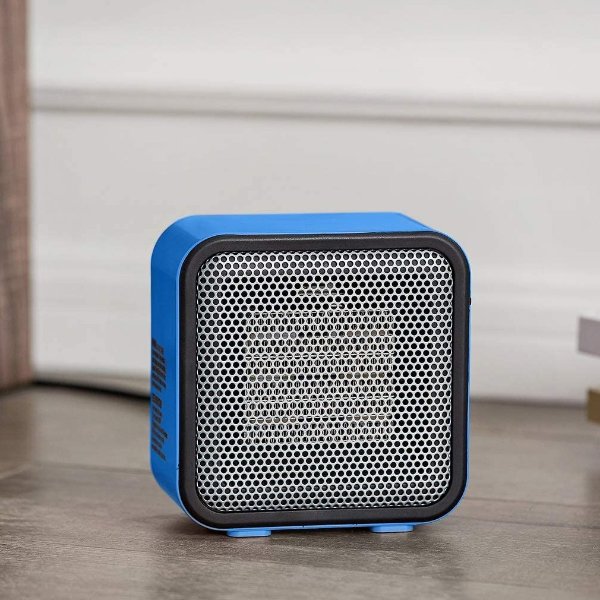500-Watt Ceramic Small Space Personal Mini Heater - Blue