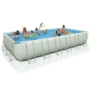 Intex 24' x 12' x 52" Ultra Frame Rectangular Swimming Pool 