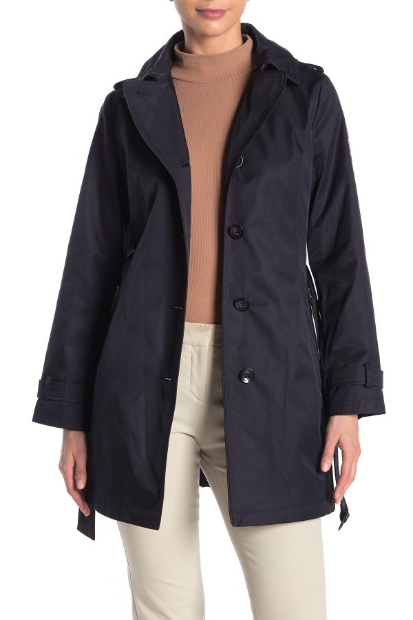 Belted Hooded Trench Coat