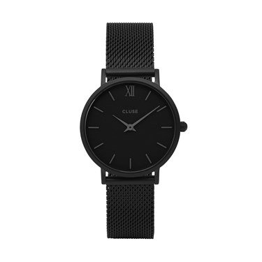 CLUSE Minuit Black Mesh Watch