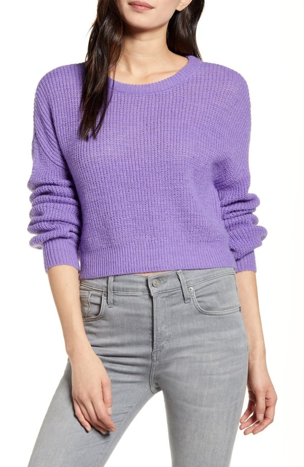 紫色针织毛衣