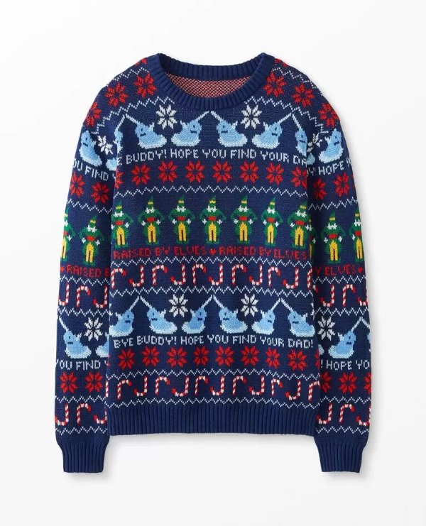 Adult Warner Bros™ Elf Fair Isle Sweater In Cotton Jersey