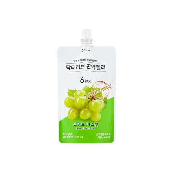 韩国DR.LIV 低糖低卡蒟蒻果冻 甜麝香葡萄味 150g