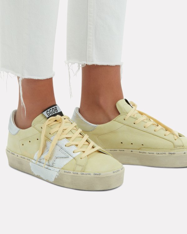 Hi Star Yellow Leather Low-Top Sneakers