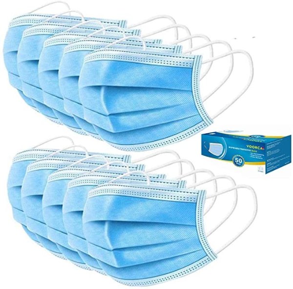 200 Pcs Daily Disposable 3-ply Face Cover to Block Dust Cough Sneeze Splatter