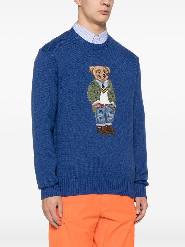 Polo Bear intarsia-knit jumper