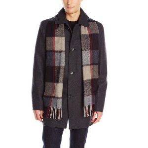 Vince Camuto Men's Wool-Blend Coat With Scarf