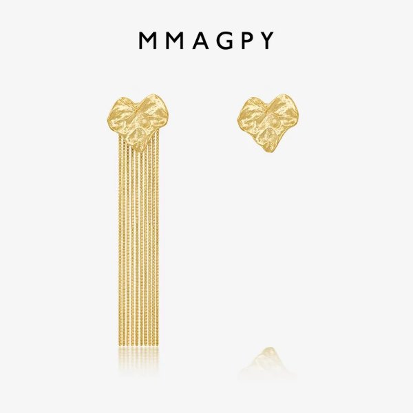 Golden Leaf Tassel Earrings | Mmagpy