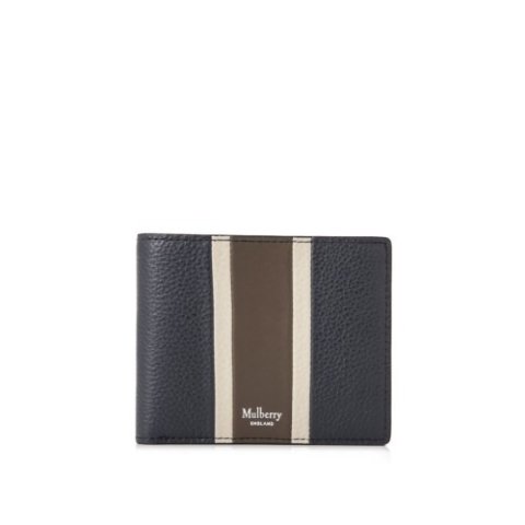 MulberryLeather Stripe 8 Card Wallet