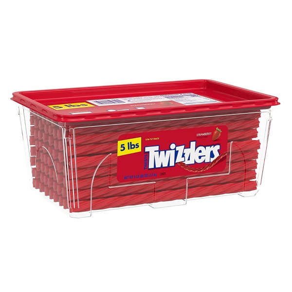 TWIZZLERS Twists Strawberry Flavored Chewy Candy 5 lb Bulk
