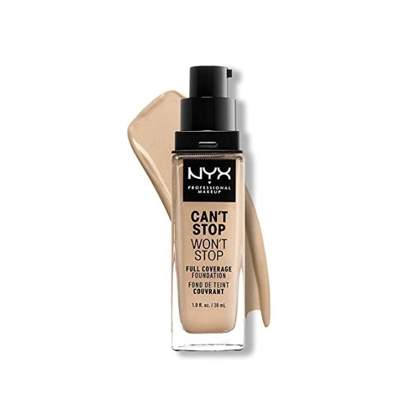 NYX PROFESSIONAL MAKEUP Can't Stop Won't Stop Foundation, 24h Full Coverage Matte Finish - Warm Vanilla
