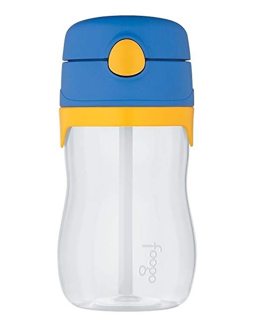 Foogo 11-Ounce Straw Bottle, Blue/Yellow