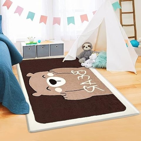 Likoyo 超萌卡通熊儿童地毯，60*90厘米