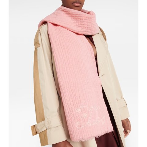 粉粉羊毛围巾