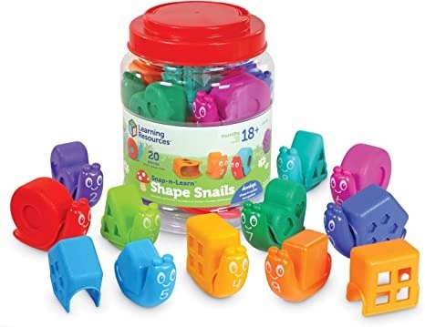 Snap-n-Learn Shape Snails - 20 Pieces, Age 18+ Months Toddler Learning Activities, Educational Toys, Set Color, Teaching Toys