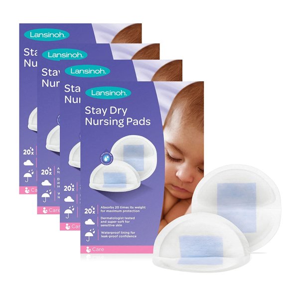 Nursing Pads, 4 Packs of 60 (240 count) Stay Dry Disposable Breast Pads
