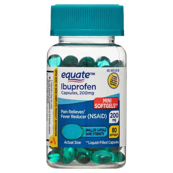 Ibuprofen Mini Softgel Capsules, 200 mg, 80 Count