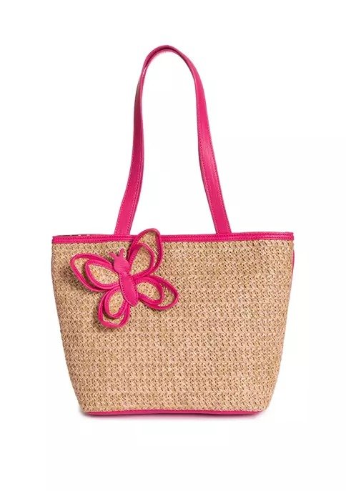 Straw Butterfly Tote